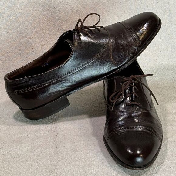 Vintage Florsheim Cap Toe Oxfords Mens Size 10D - Picture 7 of 16